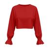 Women's Oversized Cropped Neck Sweatshirt for Casual Daily Wear