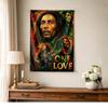 Bob Marley Aesthetic Tapestry Psychedelic Art Ideal for Dorm Wall Balcony Living Room Indoor Hand Painted Style Gift for New Home