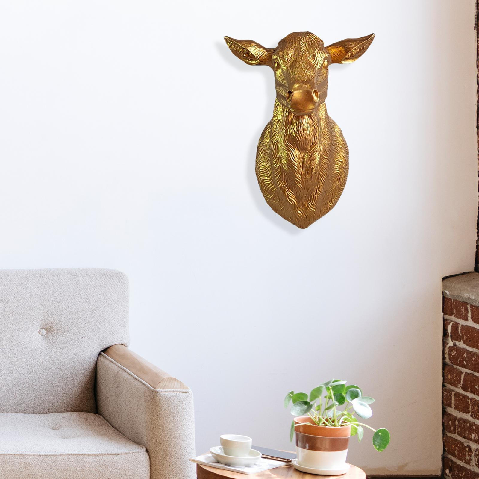 

Animal Wall Sculptur Decor Vase, Hanging Nordic Background Crafts, Deer Head Decor, золотий