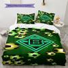 Borussia Monchengladbach Neon Soccer Ball Print 3‑Pieces Duvet Cover Set Football Club Fan Bedding Bedroom Home Decor Without Pillow Core Comforter