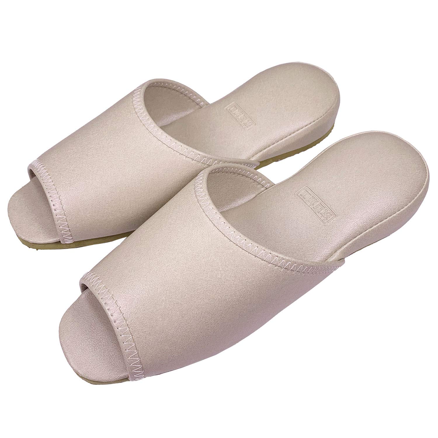 

Slippers Antibacterial Aniline Leather M Beige AACA9900BE Wipeable Easy to Clean [Okumura]