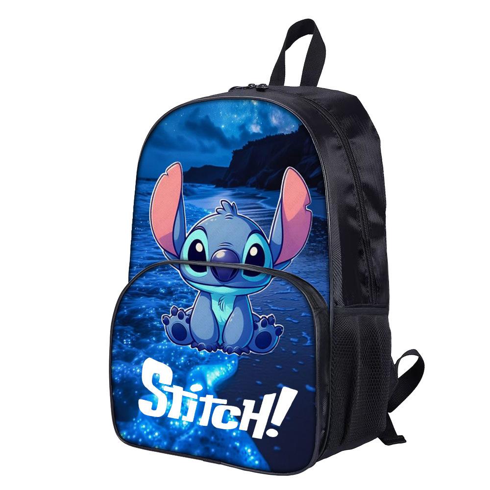 School Season 3D Digital Color Printing Cartoon Printing Schoolbag Backpack Backpack (double zipper)