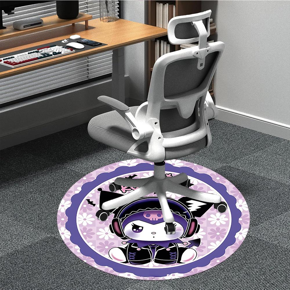 

Kuromi Cat Office Round Area Rug, Indoor Mat Suitable For Office, Under Office Chairs Bedroom Living Room Home Decor, Room Deco170 80cm by 80cm
