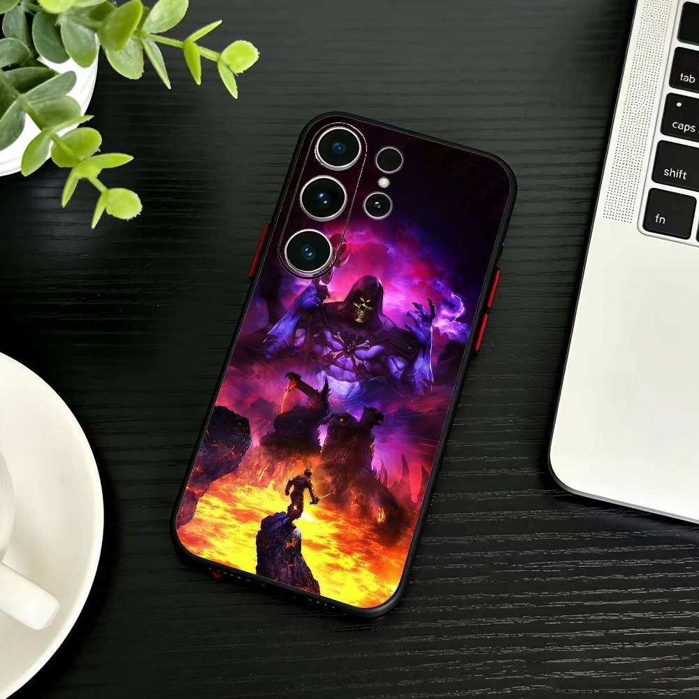 P-MOTU He-Man Phone Case For Samsung S26,S25,S24,S23,S22,S21,S20,Ultra,Plus,FE Black Soft Cover