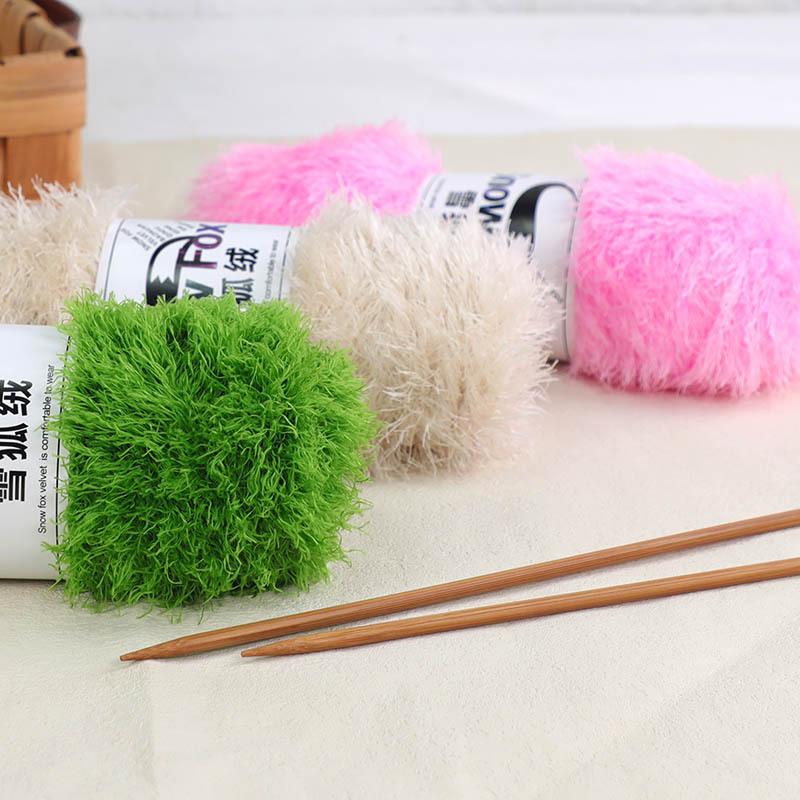 1Pcs 100g Snow Fox Fluff Thread Ball Three Strands Long Fluff Thread Wind Down Crystal Fluff Hand Knitted DIY Hat Blanket Scarf