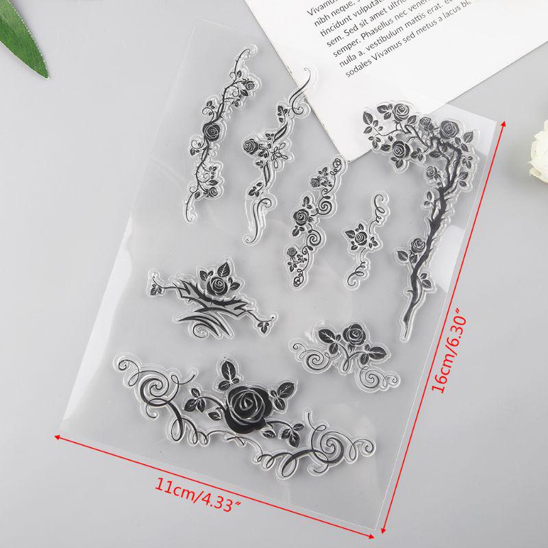 Buy Flower Vine Silicone Clear Seal Stamp DIY Scrapbooking Photo Album ...