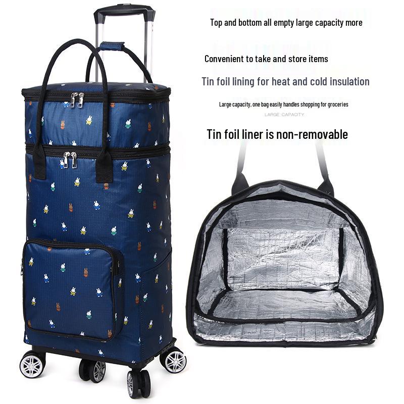Faltbarer Einkaufswagen für Senioren mit großem Fassungsvermögen und tragbarer Aufbewahrungstasche