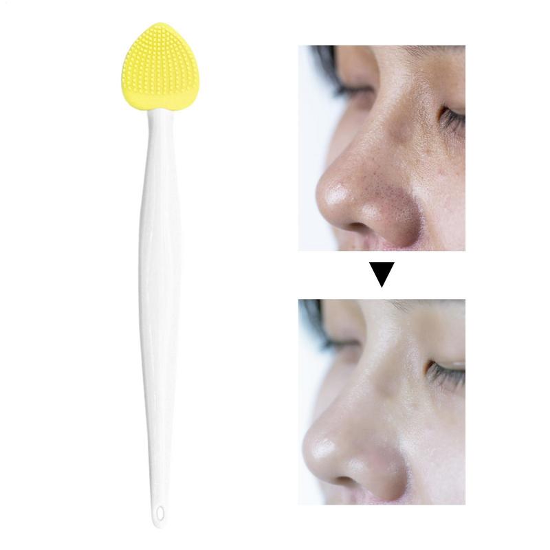 Skin Care Lip Exfoliating Facial Cleansing Face Scrub Nose Clean Brush Blackhead Remove Silicone Double-Sided Skin Care Tool