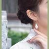 Palace Museum Retro White Jade Earrings: Elegant, High-End Women's Ear Studs & Hoops