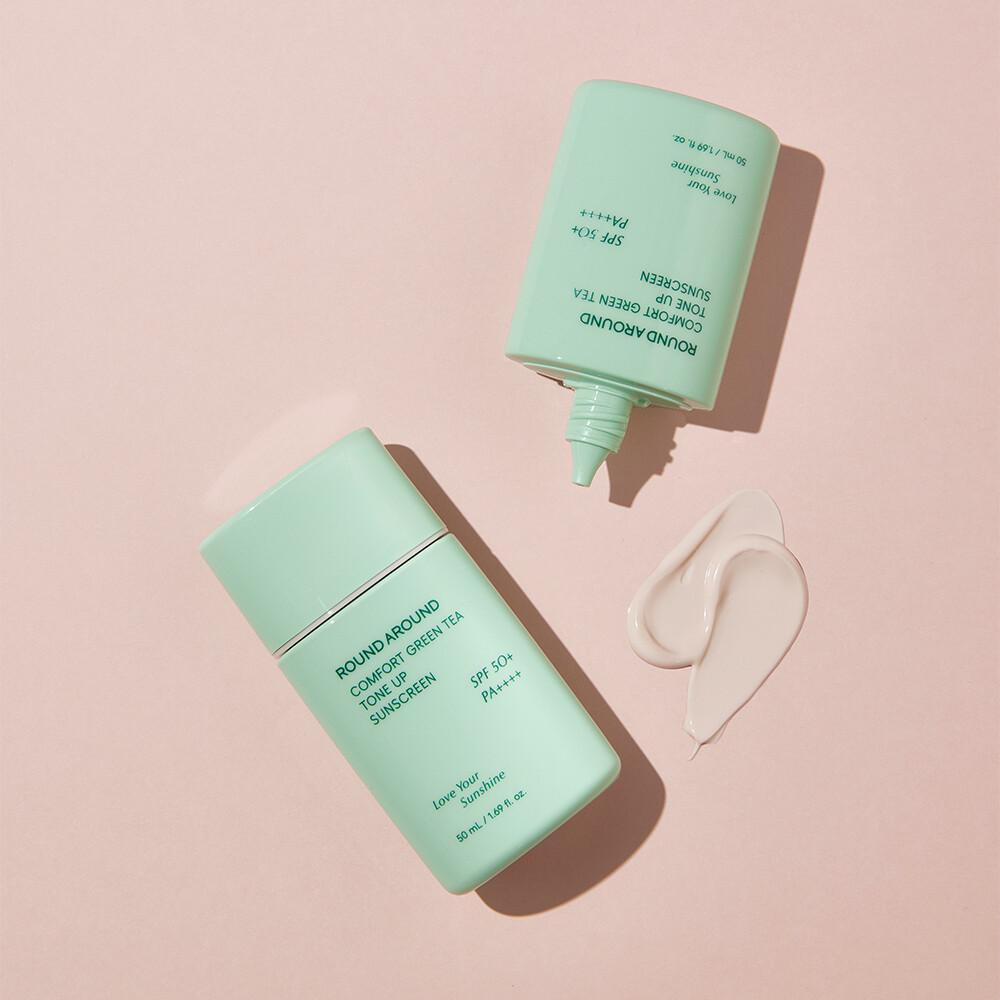 ROUND A'ROUND Coffret spécial crème solaire tonifiante au thé vert Comfort 50 ml + 20 ml