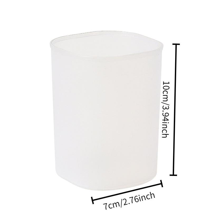 2pcs Desktop Transparent Round Plastic Pen Holder, Multifunctional Stationery Organizer, Student Pen Stand, Storage Tube