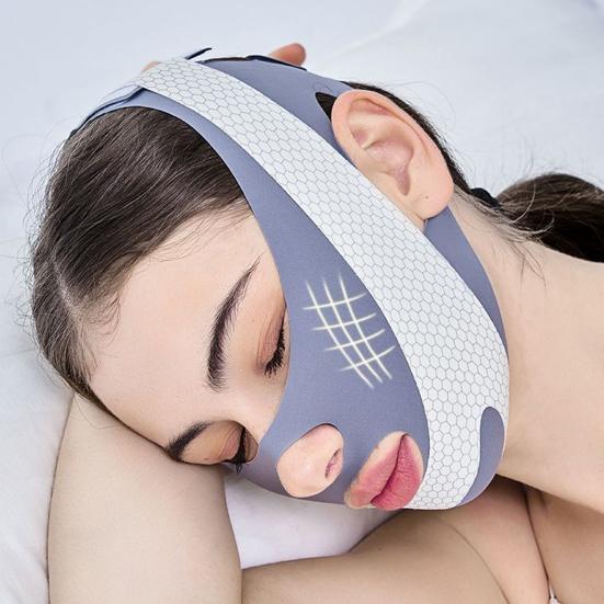 Adjustable Face Slimmer Belt for Men Breathable Anti-snoring Chin Strap Adjustable Double Chin Reducer Deep Sleep Promoter