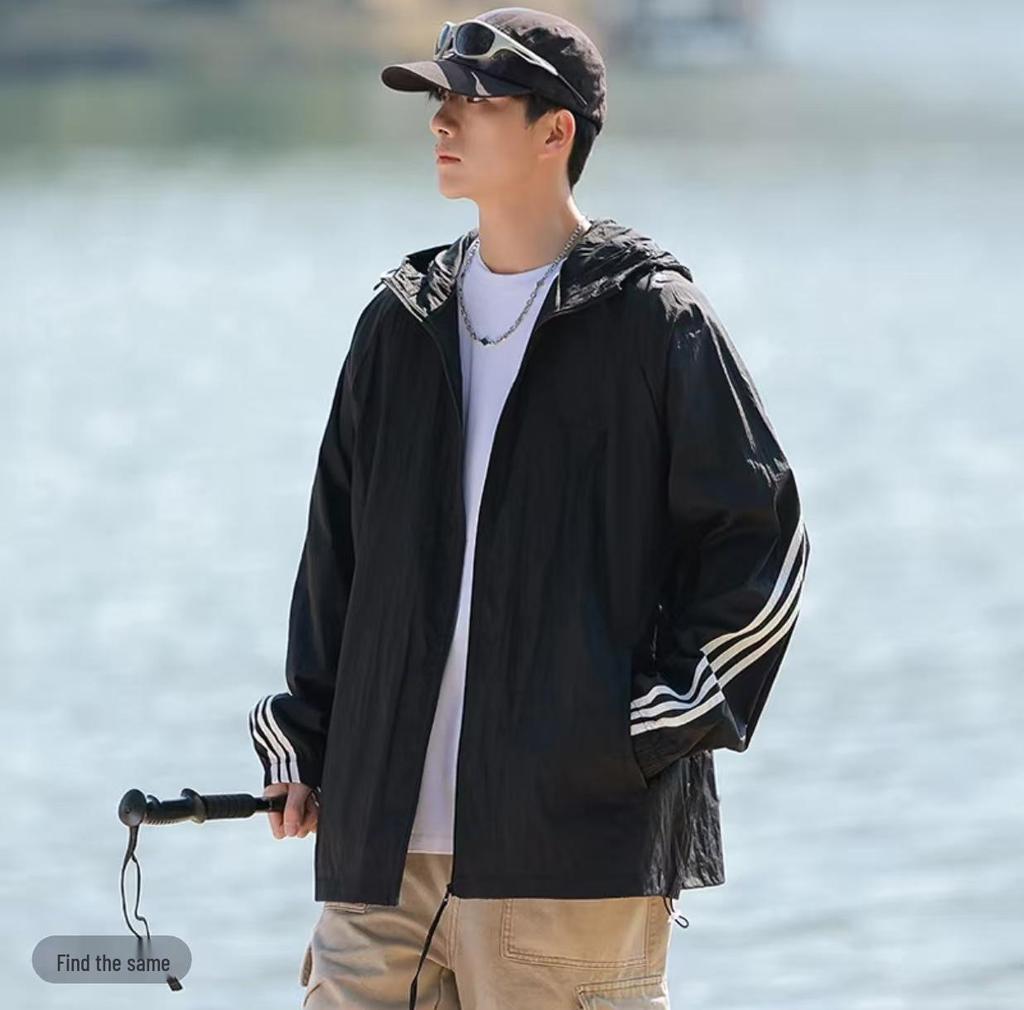 WASSUP Men's UPF50+ Ice Silk Sun Protection Jacket - Summer Cooling UV Shield Shirt