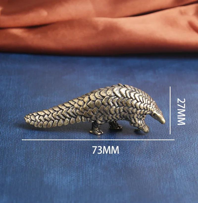 Home Decor Creative Small Crafts Brass Pangolin Figurines Miniatures Vintage Heavy Animal Ornament Statue Gifts Accessories