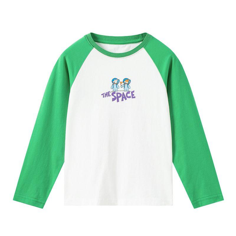 Mqd Children s Clothing Boys  Long-Sleeve T-Shirt 25 Spring and Autumn New Style Top for Older Children Raglan Sleeve Children s Base Shirt Verdant green 170
