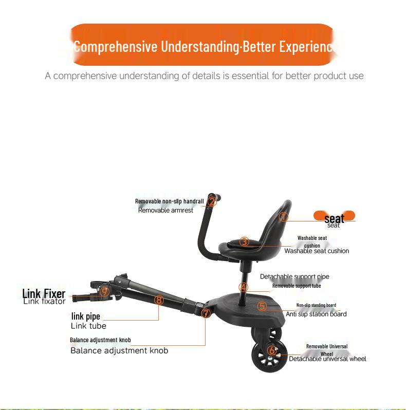 Universal Twin Stroller Pedal: Second Child Attachment for Easy Outings