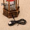 Indoor Christmas Atmosphere Lamps Snow Lantern, Lighted Xmas Lantern with Music Swirling Glitter, Musical Collectibles USB /Battery Operated