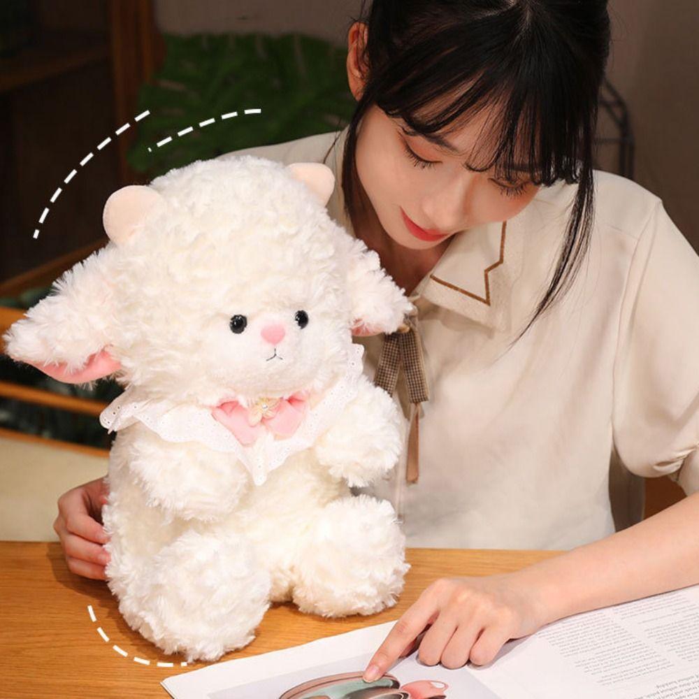 Cartoon Sheep Plush Doll Fluffy Animal Fluffty Doll Creative Lamb Plush Toy  Christmas Toy
