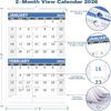 2026 Wall Calendar - 2 Month Wall Calendar 2026 Display (Folded in a Month), 17.6" x 11.3", Jan. 2026 - Dec. 2026, Calendar 2026 - Blue