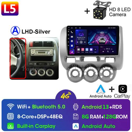 2 Din Android 14 Car Radio For Honda Fit Jazz City 2002-2007 Multimedia Video Player Navigation GPS 4G Carplay Auto Stereo RDS
