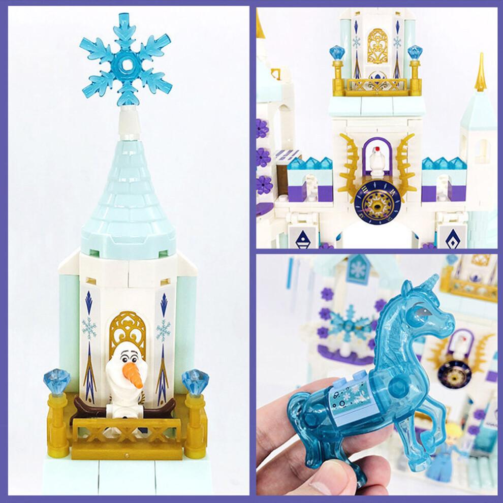 365 Pezzi Set di Costruzione Giocattolo Castello di Elsa Principessa Divertimento Con Luce Assemblare Per Ragazza