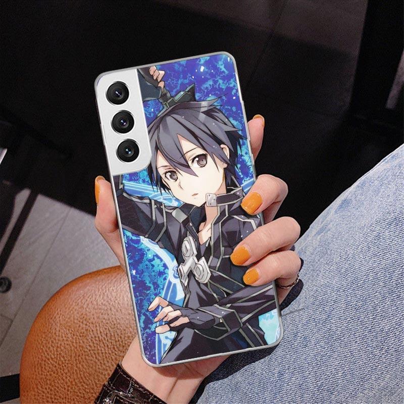 Sword Art Online Anime Phone Case For Samsung Galaxy S24 S25 Edge S26 Ultra S23 S22 S21 Plus S20 FE + Personalized Print Cover G