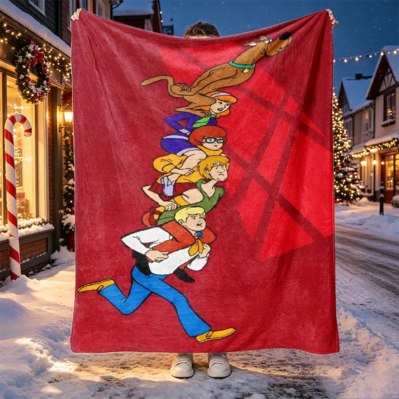 Scooby Pattern Blanket for Home Decoration, Bed, Sofa, Car Travel, Camping, Suitable for All Seasons, Birthday Christmas Gift