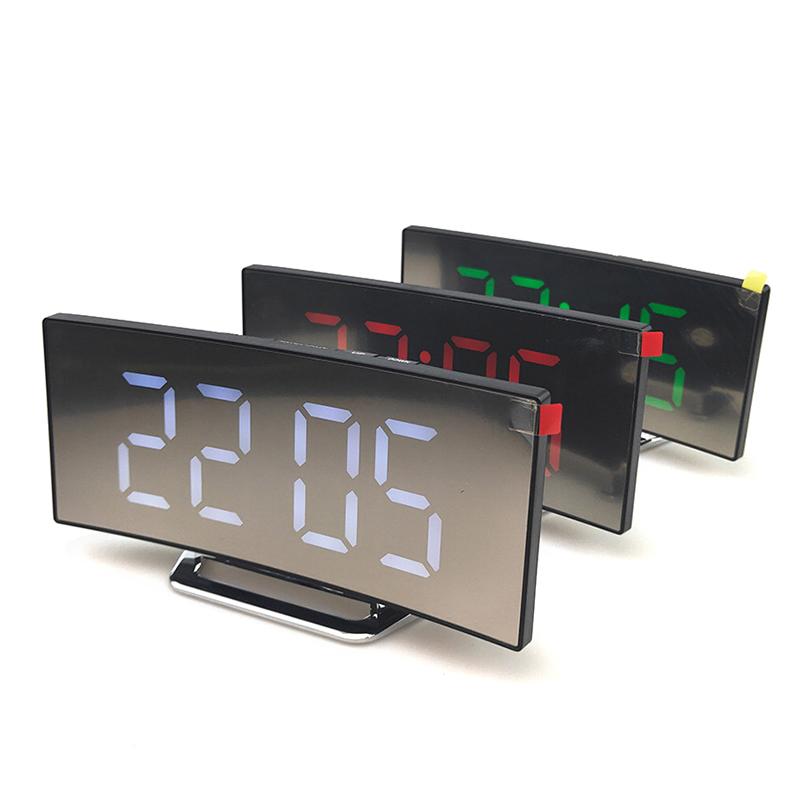 Creative Electronic Clock Big Screen Curved Led Electronic Bell Mirror