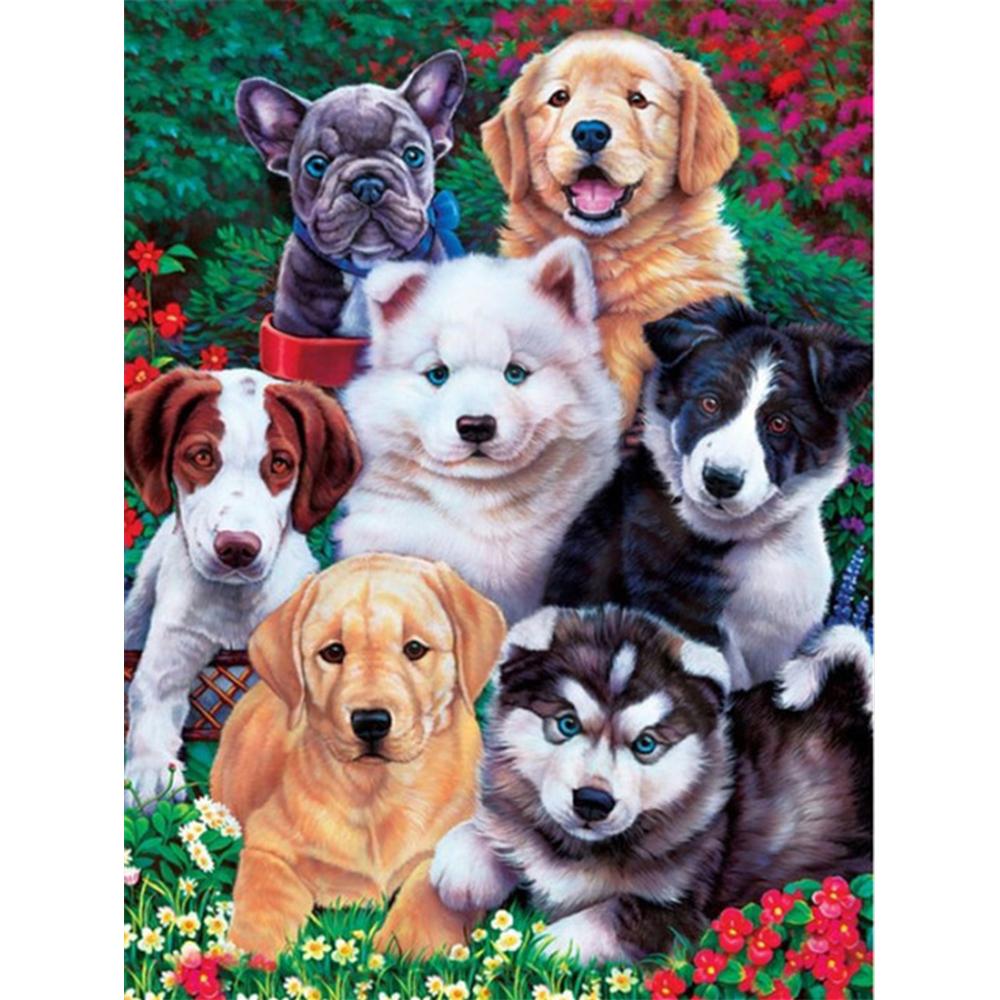 3D Diamond Embroidery Painting Animal Dog Art Rhinestone Full Square Diamond Mosaic Garden Handicraft Handmade Gift