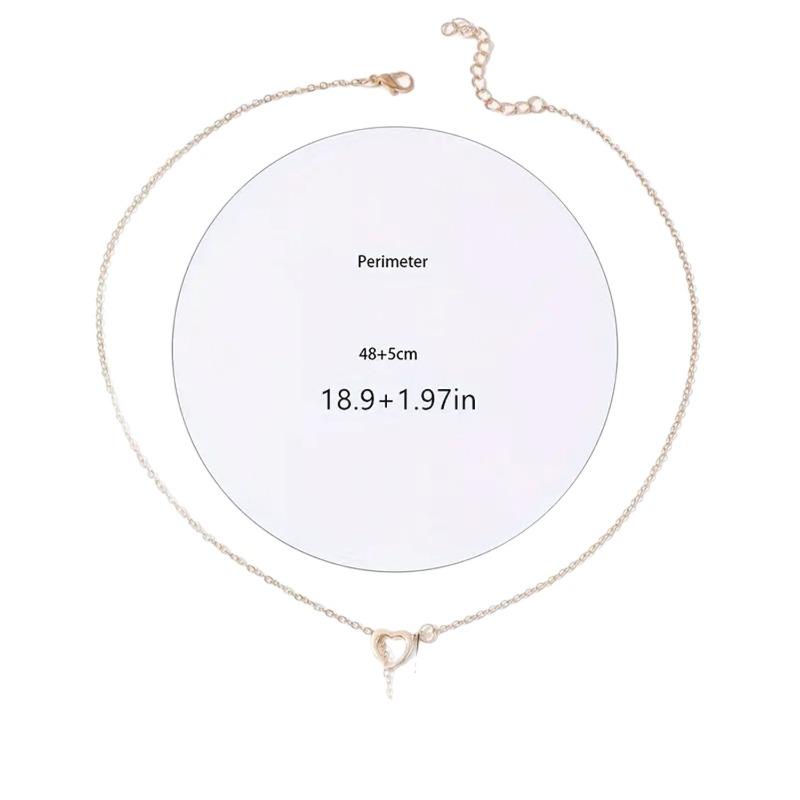 Love Rhinestone Pendant Necklace Women's Light Luxury Heart-shaped Hollow Clavicle Chain Fashion Trend Jewelry