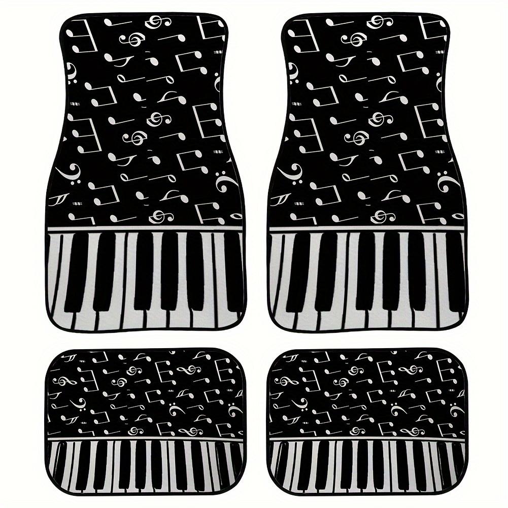 

Universal 4pcs Piano Music Pattern Waterproof Car Floor Mats - Front & Rear Full Set Car Accessories, Interior Supplies