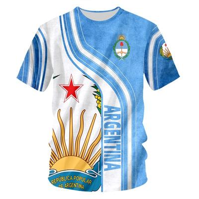 Argentina Pattern Men's T-shirt 3D Printing Short-sleeved T-shirts Sweatshirt Fashion Hot Tees Tops Summer Hip Hop Clothes