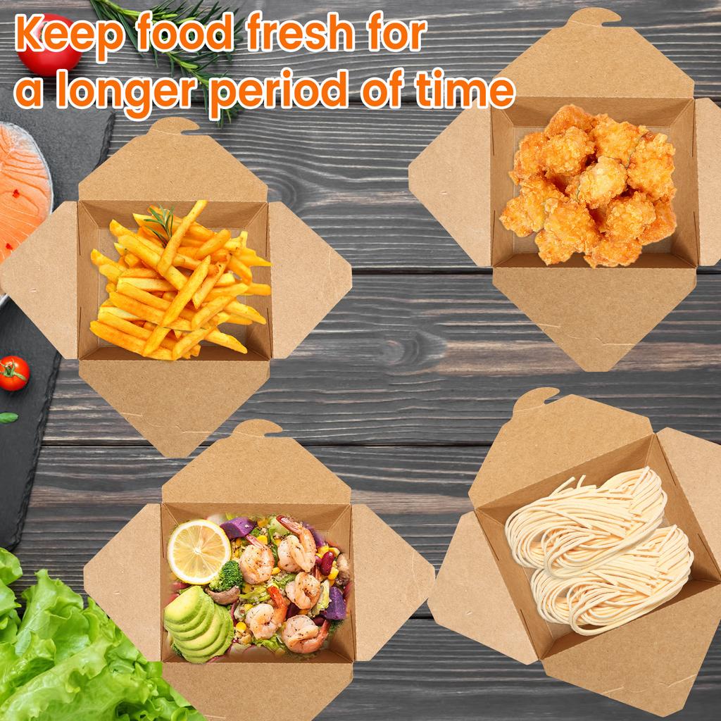 50Pcs Take Out Food Containers 30oz Take Out Paper Container Recyclable To Go Food Containers for Restaurant Party