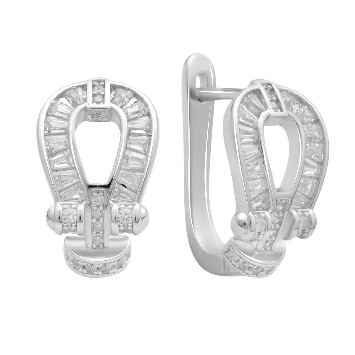 

Silver earrings with cubic zirkonia (2184126) білий