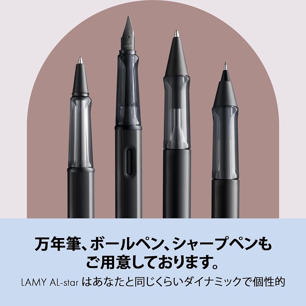 LAMY AL-Star Black Rollerball Pen - Clear Ergonomic Grip Pen Line Width M - Lightweight Aluminum ...