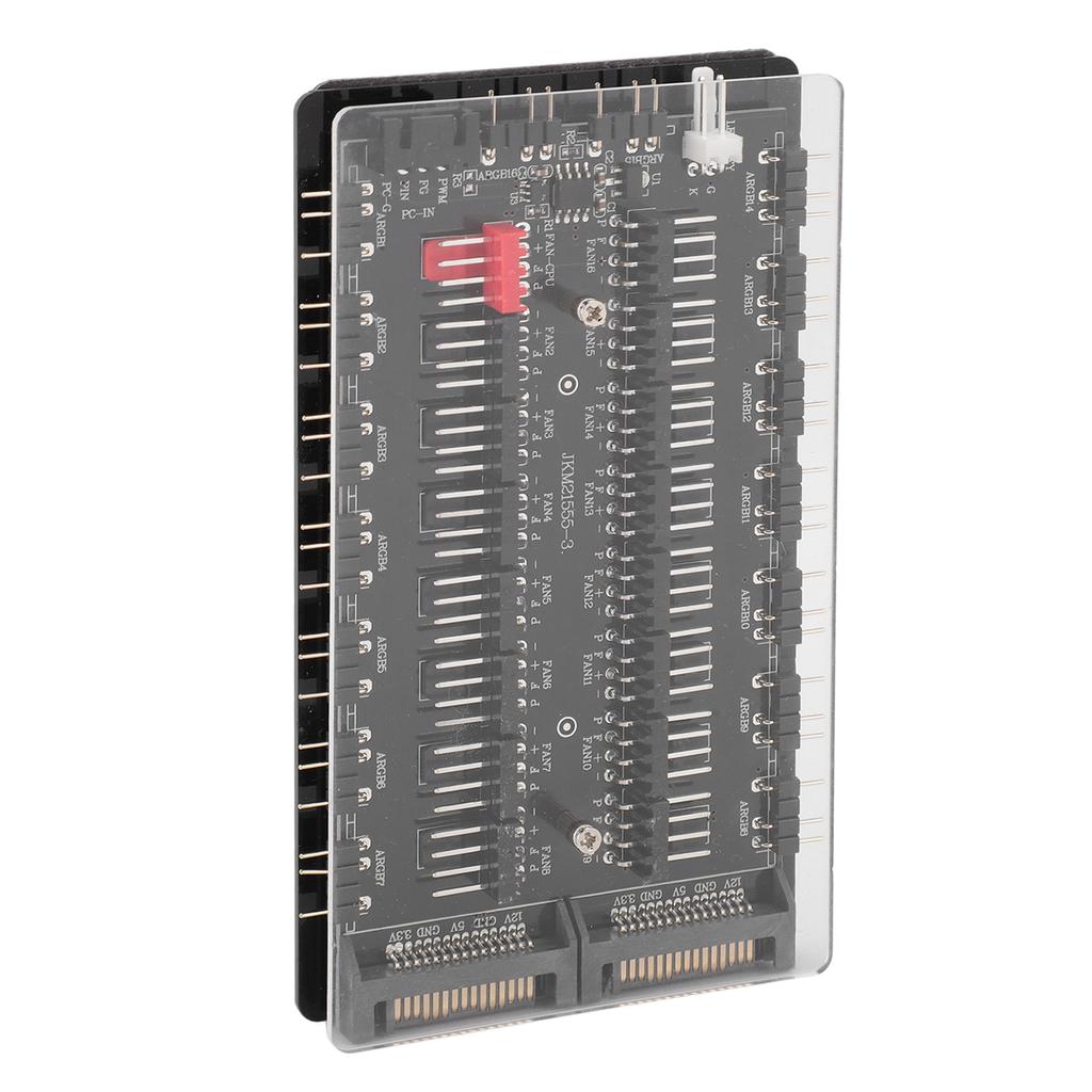 2 in 1 16 Way ARGB PWM Fan Hub SATA Interface Power Supply Magnetic 4Pin PWM 3Pin ARGB Case Fan Hub