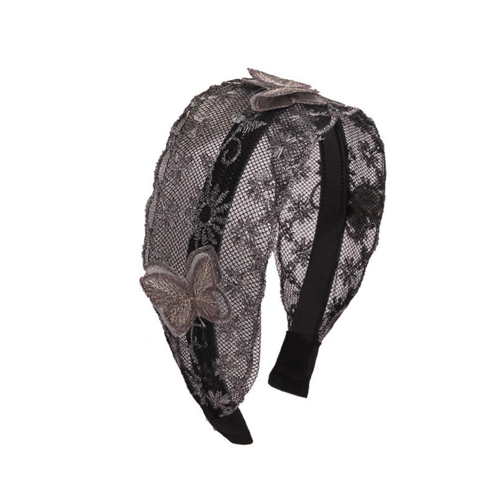 Flowers Lace Mesh Hair Band Wide Side Women Lace Hairbands Cute Hair Hoop  Hair Accessories
