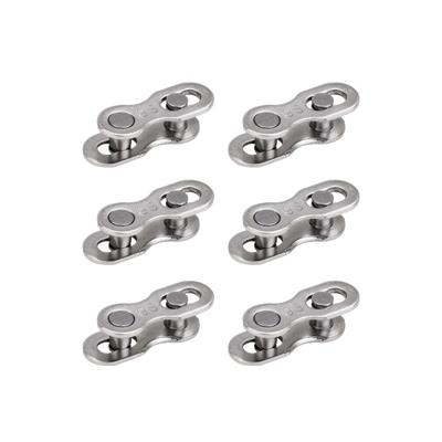 6 Pairs Bicycle Quick Link& Release for 6/7/8/9/10/11/12 Speed Chain Reusable Carbon Steel Missing Link Silver Connector