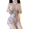 Pure Desire Wind Floral Collar Suspenders Pajamas Shorts Two-piece Set Spring and Summer New Sweet and Cute Sexy Loungewear