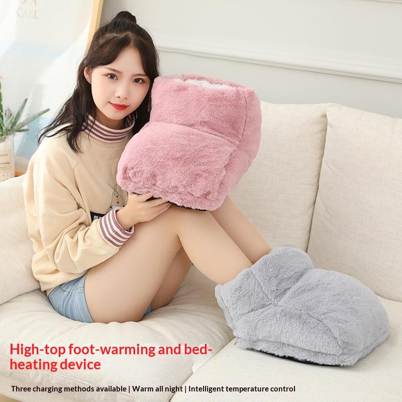 Usb Electric Heater Foot Warmer Heated Comfort Plush Cushion Couple Warm Foot Cover Feet Heating Pads For Home Sleeping