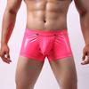 Sexy Mens Other Underwear Brief Men Cheap Gay Black Shiny Pu Leather wiht Open Front Separate Pouch Sex Boxer