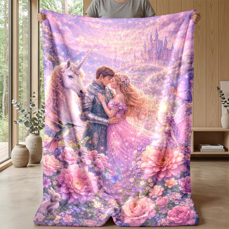 Fantasy Mermaid with Unicorn Theme blanket Lightweight Warm Flannel Blanket Decorative Throw Blanket for Home Decoration