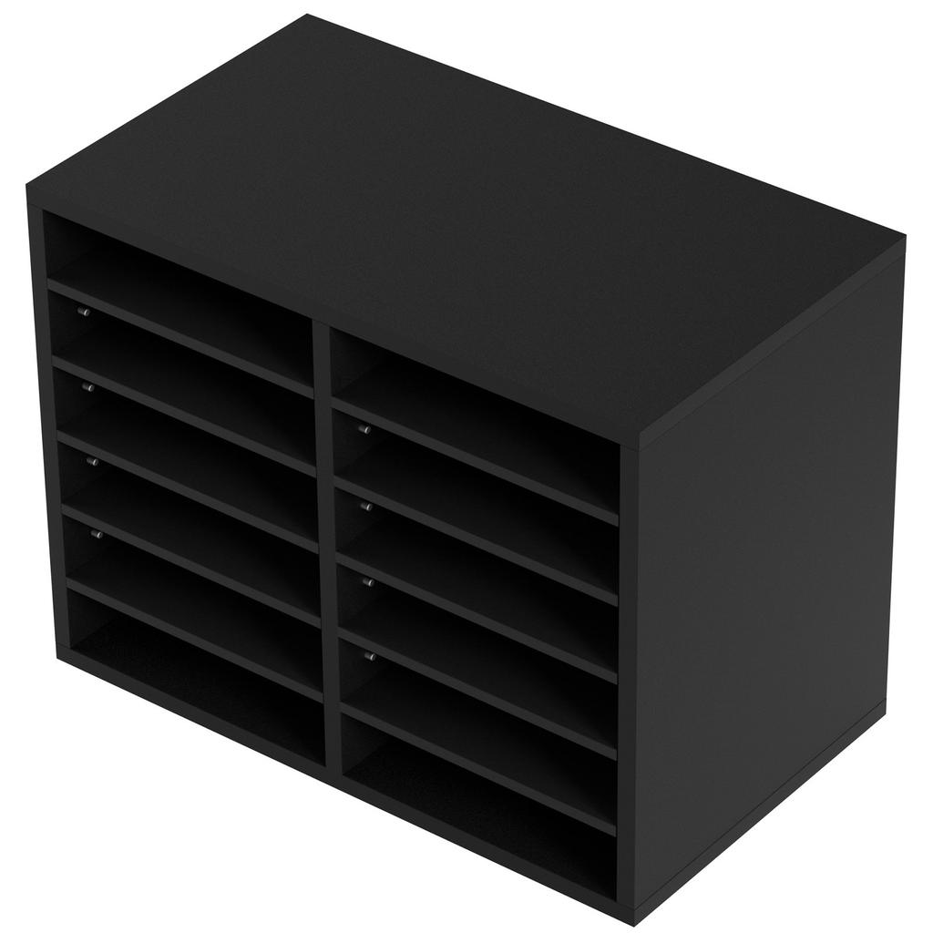 VEVOR Wood Literature Organizer, 12 Compartments, File Sorter with Removable Shelves, Mailboxes Slot for Office Home Classroom Mailrooms Organization