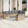 VidaXL Garden Lounge Set with Cushions 12 Pcs Beige Braided Resin 3218369