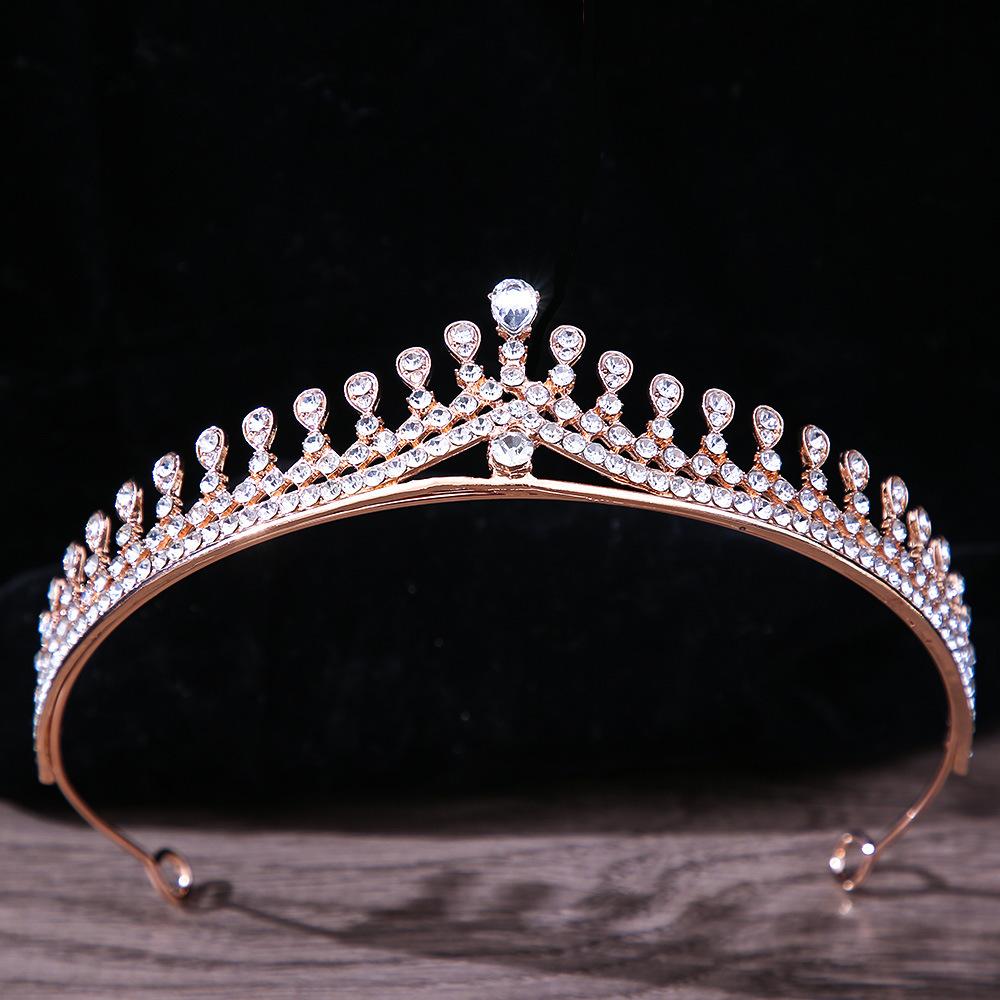 DIEZI Elegant Girls Princess Bridal Crown Sky Blue Crystal Tiara For Women 7 Colors Rhinestone Crown Hair Accessories Jewelry