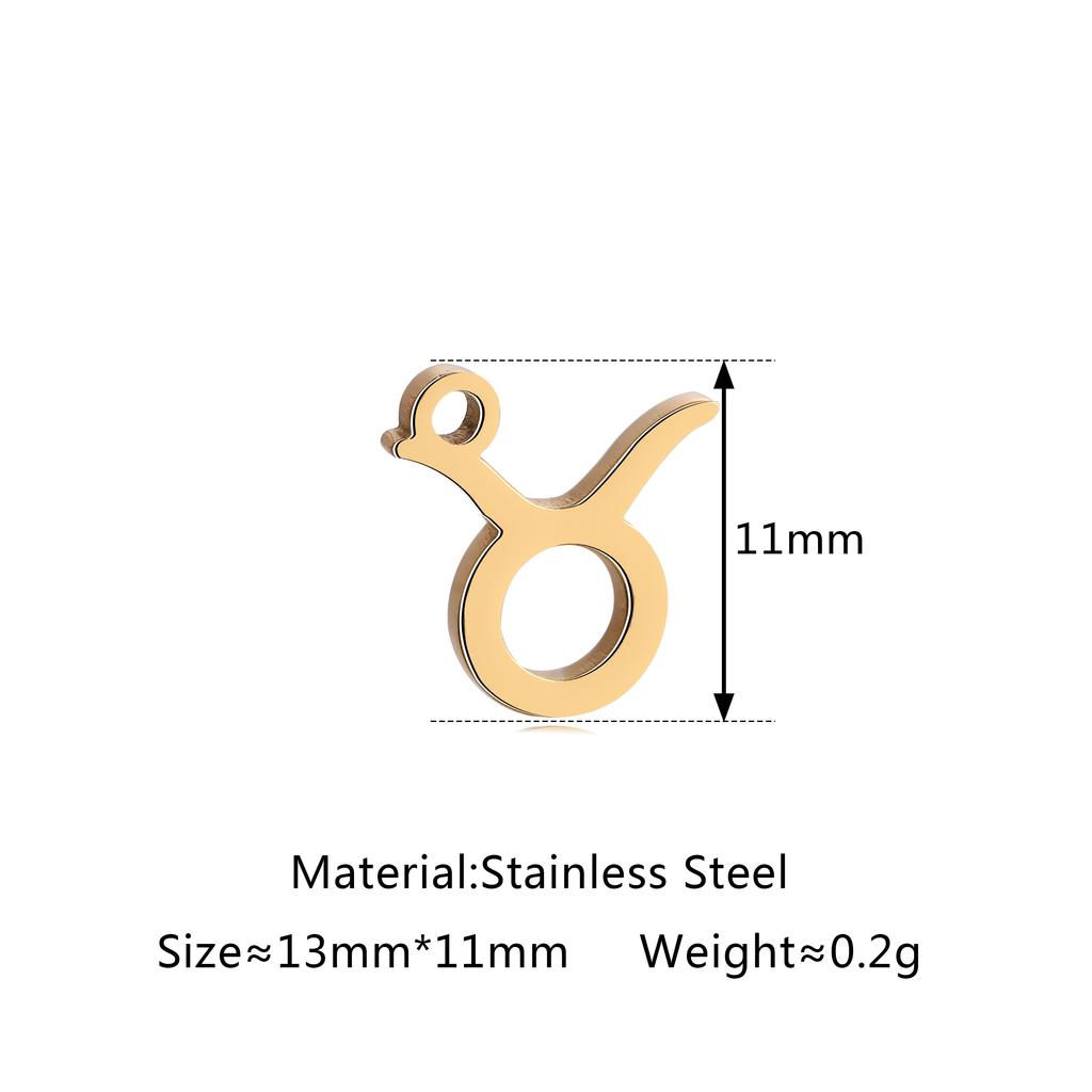 5Pcs/Lot Stainless Steel 12 Zodiac Sign Charms Mini Constellation Pendants DIY Handmade Craft Necklace Bracelet Jewelry Making