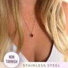 Carnelian Necklace Earrings, Stainless Steel Charm Heart Crystal Necklace Christmas Valentine's Day Gift for Her Wife Girlfriend
