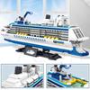 2428PCS Luxury Sea Cruise Liner Model Building Blocks Ocean Going Ship Model Bricks with Display Stand Kids Toy Holiday Gifts No Box