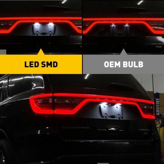 2* White LED License Plate Light 6000K For Dodge 2014-21 Durango Car Accessories
