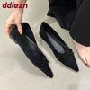 Fashion Fashion Flock Women Flats Slip On Shoes Butterfly-Knot Female Height Increasing Footwear Pointed Toe Ladies Flats Shoes lady